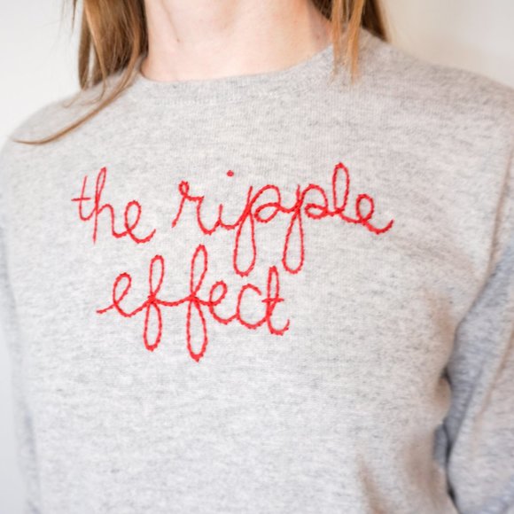 LINGUA FRANCA "The Ripple Effect" Cashmere Sweater - Picture 2 of 6